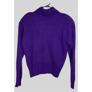 VTG Carson Pirie Scott Lambswool Blend TurtleNeck Sweater Women Size L Purple